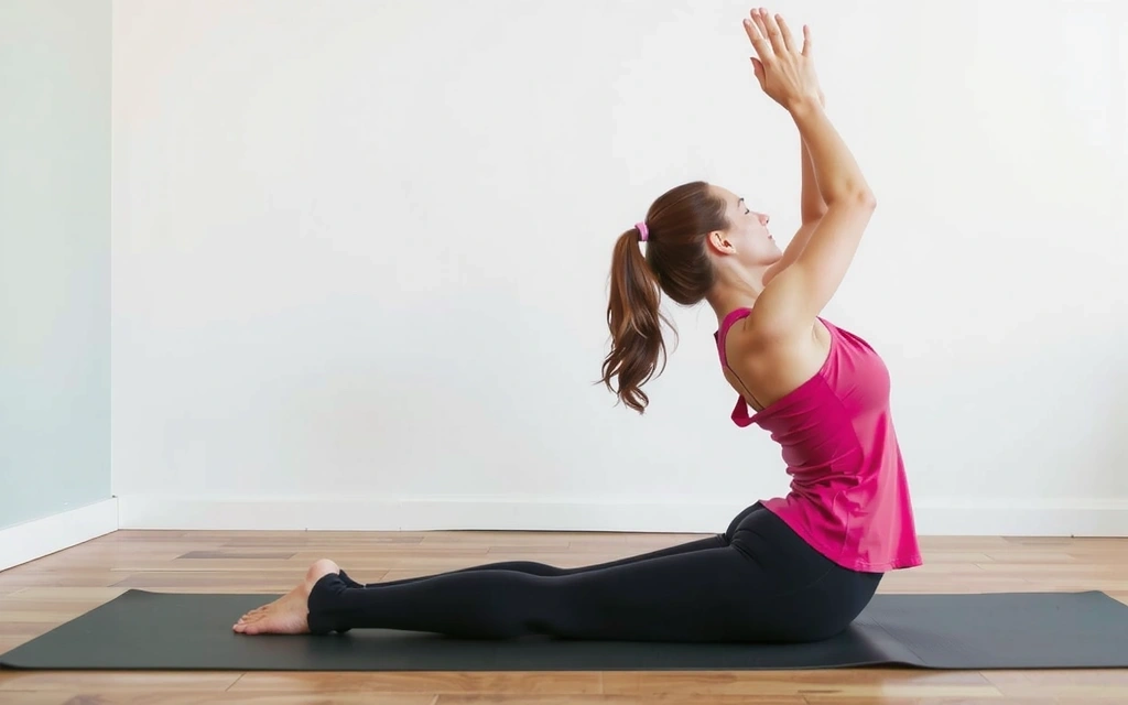 A person gently stretching on a yoga mat, showcasing ease and flexibility for beginners